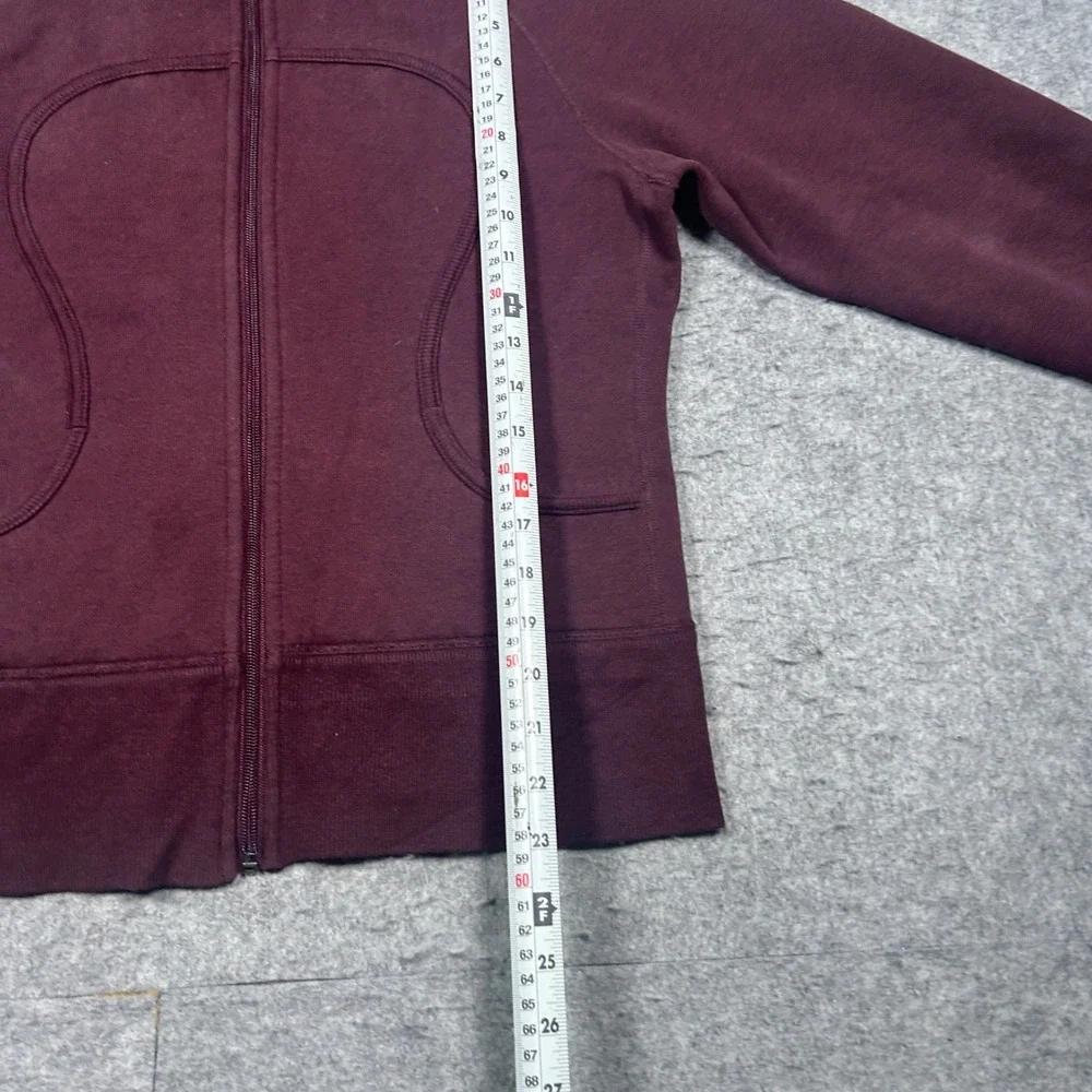 Lululemon Scuba Hoodie Women 4 Burgundy Full Zip Scuba Fleece Jacket Activewear - Picture 9 of 14